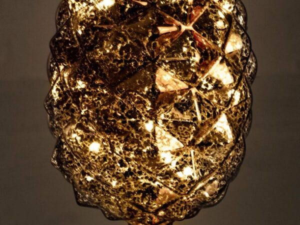 Decorazione Natalizia Luminosa Pigna Spike Oro LED 3