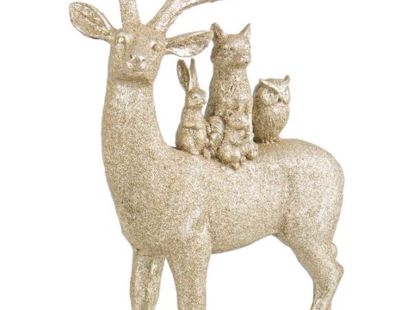 Renna di Natale Oro e Animali Decorazione Natalizia Bizzotto