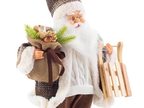 Pupazzo Babbo Natale Highlander Statuetta Natalizia Addobbi
