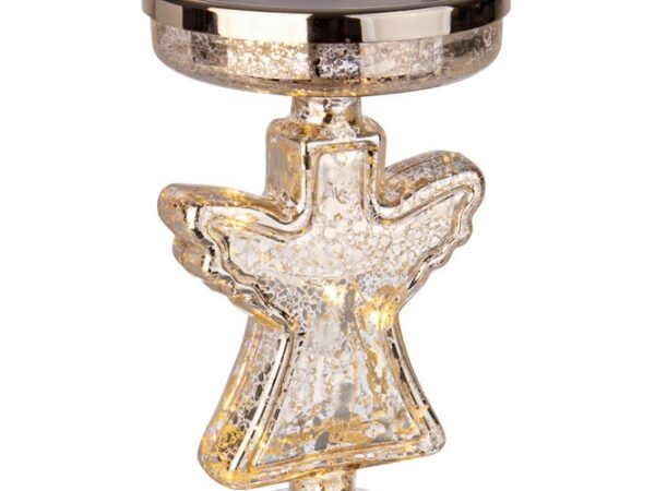 Porta Candela in Vetro Illuminata Led Decorazione Natalizia 3