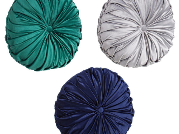Cuscino Decorativo Rotondo Sfrangiato Velluto Elegante