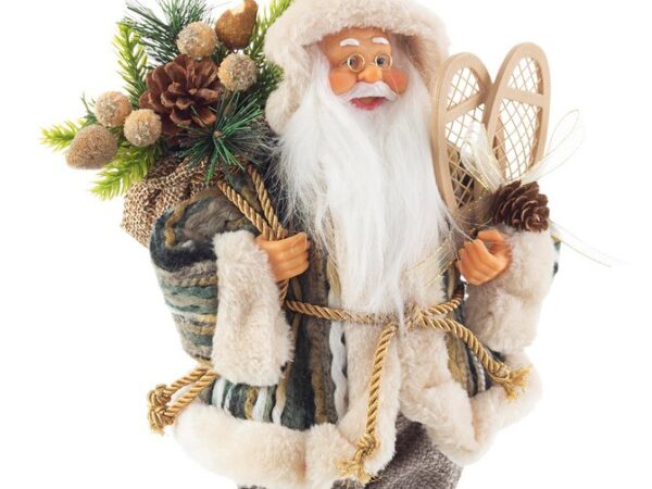 Pupazzo Babbo Natale Charles in Tessuto Verde Bizzotto