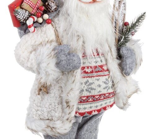 Pupazzo Babbo Natale Rovereto Bianco H 46 cm