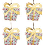 Pendagli Albero di Natale Pacco reagalo in Metallo H 15 cm 4