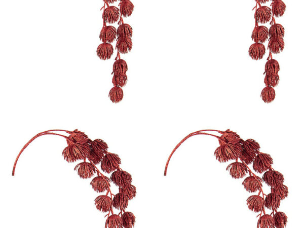 Ramo Natalizio Glitterato Curvo Jamil H 72 cm 4Pz 3