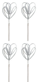 Ramo Natalizio Glitterato Fiore Joseline H 65 cm 4Pz 11