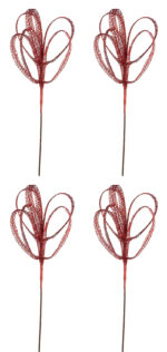 Ramo Natalizio Glitterato Fiore Joseline H 65 cm 4Pz 9