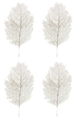Ramo Natalizio Foglia Glitterato Stephany 60 cm 4Pz 10
