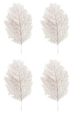 Ramo Natalizio Foglia Glitterato Stephany 60 cm 4Pz 8