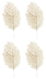 Ramo Natalizio Foglia Glitterato Stephany 60 cm 4Pz 9