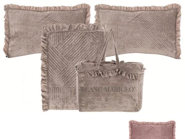 Trapunta Matrimoniale 2 Copriguanciali e Borsa Blanc Mariclò