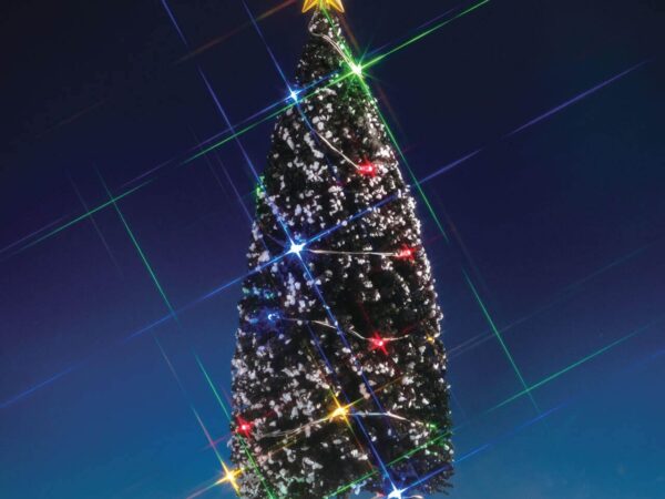 Albero di Natale Innevato Illuminato 24 Luci Led Lemax