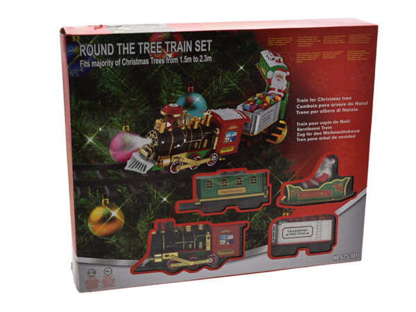 Treno Gira Intorno ad Albero di Natale con Faro e Suono