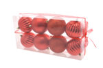 Palline di Natale da 10 cm in Box 8 Pz Rosse e Oro 8