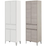 Mobile da Bango Alto Colonna Singola 5 Cassetti 1 Anta Bianco 8