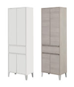 Mobile Bagno Colonna Portasciugamani in Legno 4 Ante 1 Cassetto 6