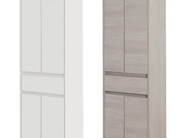 Mobile Bagno Colonna Portasciugamani in Legno 4 Ante 1 Cassetto