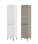 Mobile da Bagno Colonna Portabiancheria con Cesta 2 Ante 10