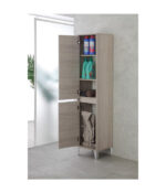 Mobile da Bagno Colonna Portabiancheria con Cesta 2 Ante 12