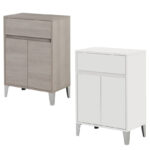 Mobile da Bagno Colonna Portabiancheria con Cesta 2 Ante 14