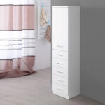 Mobile Bagno Colonna Portasciugamani in Legno 4 Ante 1 Cassetto 9