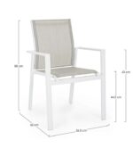 Sedia da Esterno Giardino Bianca Metallo e Tessuto Crozet 16