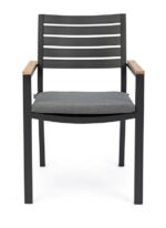 Sedia da Esterno Giardino Nera in Metallo Legno Belmar 2 Pz 20