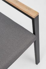 Sedia da Esterno Giardino Nera in Metallo Legno Belmar 2 Pz 14