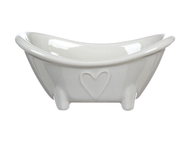 Porta Saponetta da Bagno Shabby Chic con Cuore Blanc Mariclò
