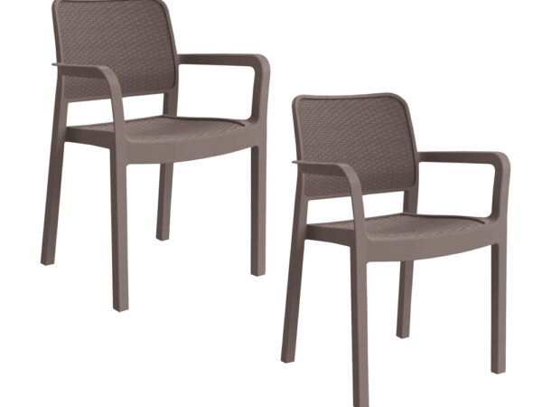 Sedia da Esterno Giardino in Resina Rattan Samanna 2 Pz