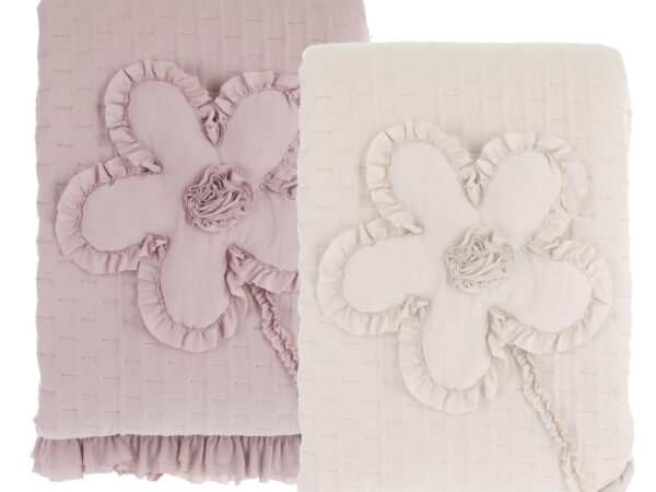 Trapunta Matrimoniale Leggera con Rosa Shabby Chic Blanc Mariclò