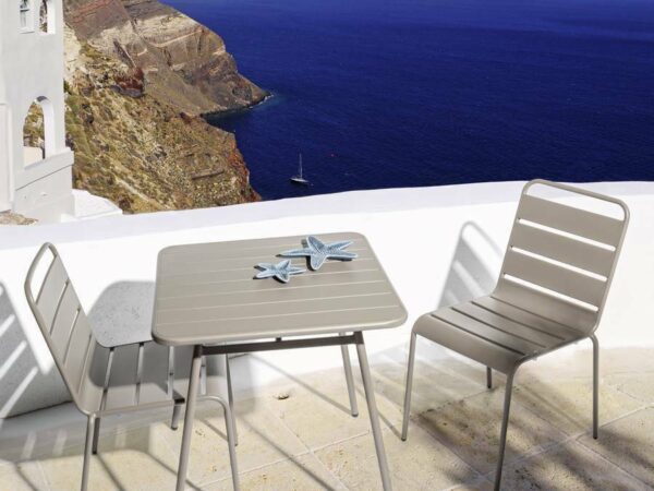 Set Giardino in Acciaio Tavolino + 2 Sedie | Bizzotto