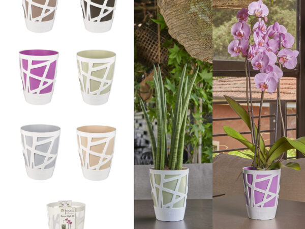 Vaso per Piante Mosaic Curve Hight 13 Idel Auto Irrigazione