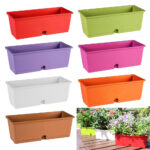 Vaso in Plastica da Appoggio Balcone con Sottovaso Versilia Idel 15