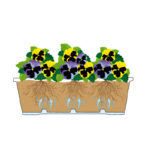 Vaso in Plastica da Appoggio Balcone con Sottovaso Versilia Idel 12