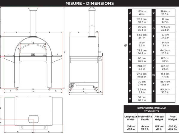 Forno a Legna per Pizza da Esterno 4 Pizze con Base Alfa Forni 3