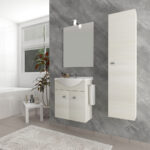Mobile da Bagno Sospeso 100 cm Moderno Cassettone Blu a Rombi 7