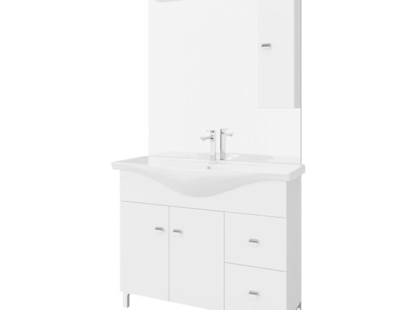 Mobile da Bagno Moderno a Terra Completo Bianco Savinidue 3