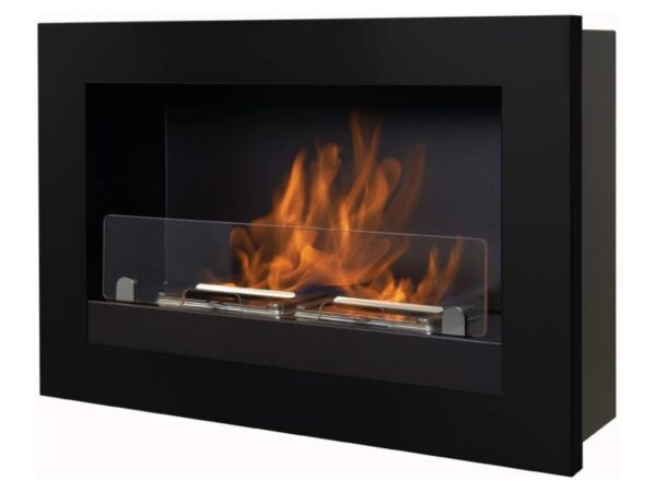 Biocamino da Parete o Incasso Treviso Nero Tecno Air System 3
