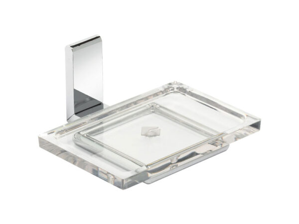 Porta Saponetta Bagno da Muro Trasparente in Acciaio Ella