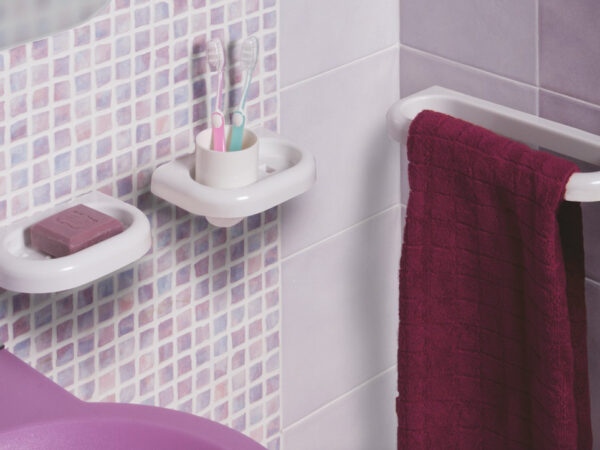Portasapone Bagno a Parete per Saponetta Bianco in Durolite 3