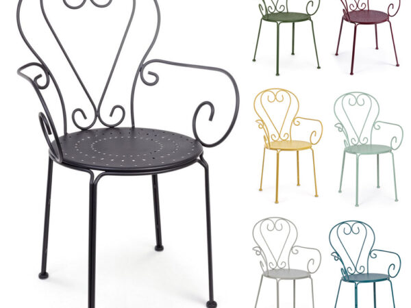 Sedia in Acciao per Esterno Impilabile Etienne