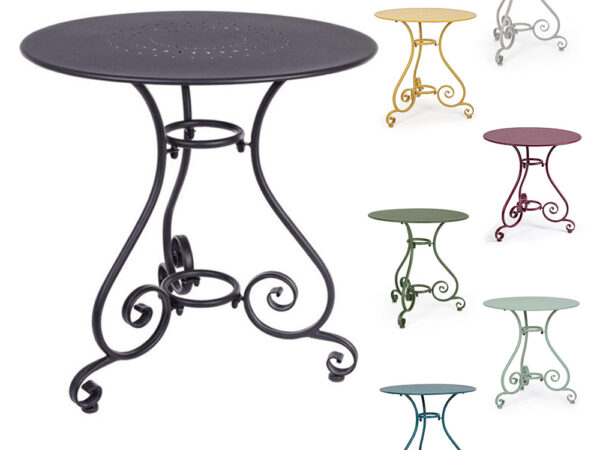 Tavolo Rotondo in Acciaio da Esterno Etienne