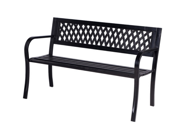 Panchina da Giardino Esterno in Ferro Nera