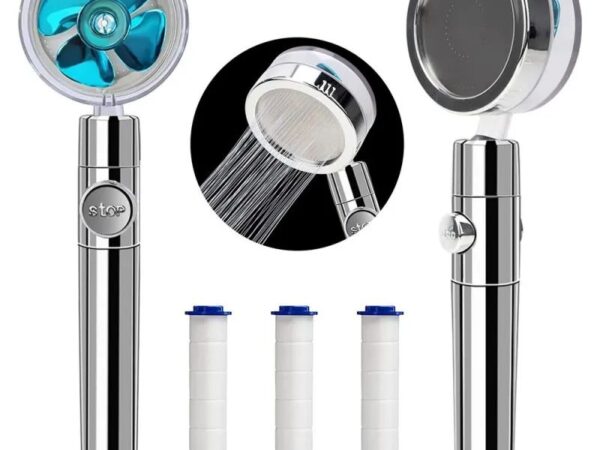 Soffione Doccia con Elica Girevole Doccetta con Interruttore 3
