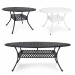 Tavolo da Giardino Esterno Metallo Ferro Alluminio Rotondo Ovale Ivrea Bizzotto 12