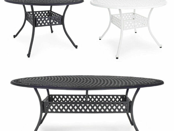 Tavolo da Giardino Esterno Metallo Ferro Alluminio Rotondo Ovale Ivrea Bizzotto