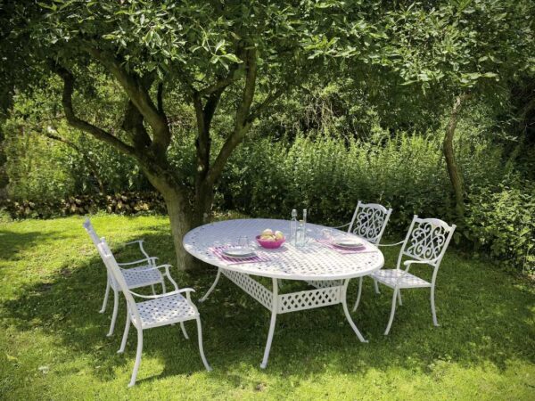 Tavolo da Giardino Esterno Metallo Ferro Alluminio Rotondo Ovale Ivrea Bizzotto 3