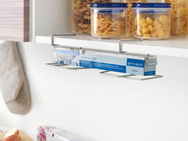 Sottoripiano Porta Rotoli Pellicola Alluminio Cucina Metaltex