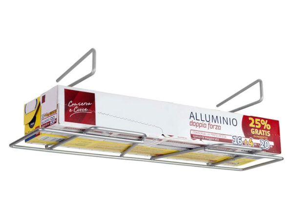 Sottoripiano Porta Rotoli Pellicola Alluminio Cucina Metaltex 3